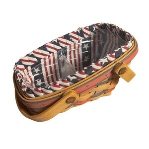 Vintage Longaberger 1996 All‎ American Summertime Basket Handles Stars Stripes